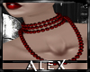 *AX*Red Pearls Necklace