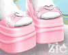 Heart Heels +Socks Pink
