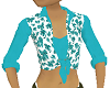 top & vest teal bows