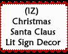 Lit Santa Sign Decor