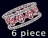 6pc Pink Hearts Cuffs F