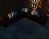 Brown/Blue Comfy Couch