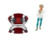 red chair with poses