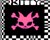 Pink Skull Kitty Sticker