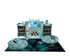 teal cuddle fireplace