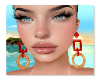 Vintage earring red