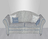 Silver And Blue Sofa