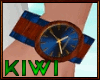 Blue wooden watch