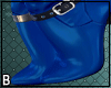 Blue Shiny Thigh Boots