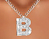 B Letter Silver Necklace