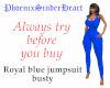 Royal blu jumpsuit busty