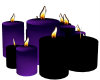Purple and black candles