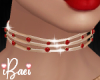 Red Pearl Choker Gold