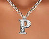 P Letter Necklace Silver
