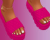 Pink Leather Slides