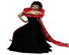 red and black gown