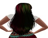 red & green long hair