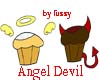 angel devil cupcake