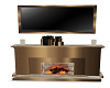 Cabin Fireplace +TV