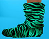 Green Tiger Stripe Socks Slouch (F)
