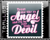 angel/devil words stamp