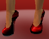 red and black heels