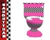 (N) Pink Checker Toilet