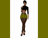 Olive Plaid Skirt Set-P
