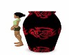 Black n Red Dragon Vase