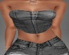 SM Black Denim Corset