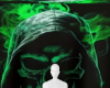 Skull neon green bg