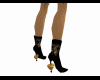 Black gold heart booties
