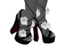 Rose black white heels