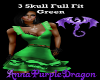 3 Skull Full Fit-Green