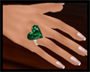 Green Emerald Heart Ring