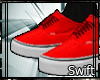 "S"Vans w/sock Red