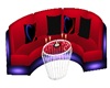 Red and blu club sofa