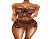 SKIRTSET BROWN LEATHER