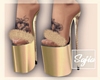 S | Gold Heels + Fur