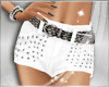 !DD White Spiked Shorts
