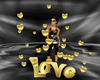 GOLD LOVE HEART 3D DECO