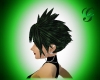 jet black/green hair
