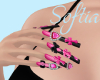 Black Pink Charm Nails