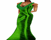 Green Satin Drape Gown