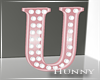 H. Pink Marquee Letter U