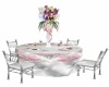 pink&white guest table