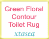 Green Floral Contour Rug