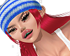blue knit hat