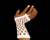 ~C White Fishnet Gloves