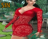 SIN Sexy Red Lace Dress